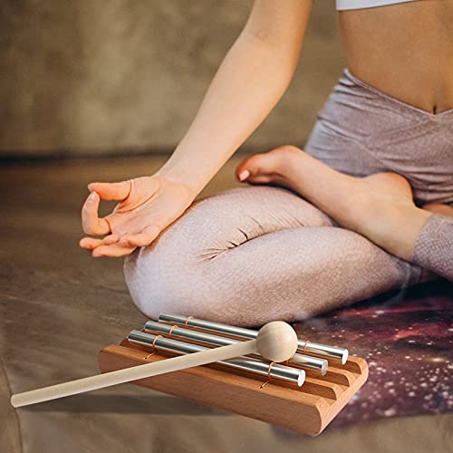 Energy Chimes Hand Bells Instrument: 3 Tone Wooden Chime Hand Percussion | 3 Notes Music Chimes Trio Set with Mallet for Yoga Meditation Sound Healing Rhythm Practice Teachers' Classroom Tools - color: Tone 3