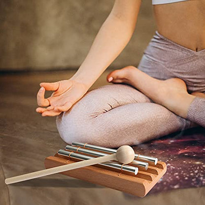 Energy Chimes Hand Bells Instrument: 3 Tone Wooden Chime Hand Percussion | 3 Notes Music Chimes Trio Set with Mallet for Yoga Meditation Sound Healing Rhythm Practice Teachers' Classroom Tools - color: Tone 3