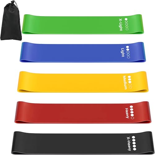 Resistance Bands for Working Out, Latex Exercise Bands Set of 5, Elastic Bands for Exercise with Workout Guide and Carry Bag, Fitness Bands for Strength Training, Yoga, Pilates, Home Workout - color: Colorful [Set of 5]