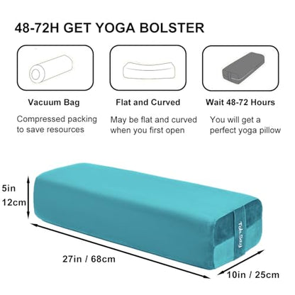 Rectangular Yoga Bolster Pillow for Restorative Yoga - color: Green