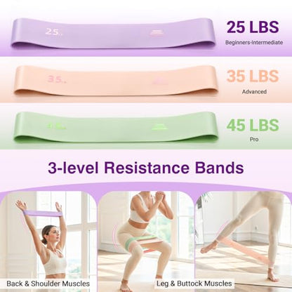 Home Pilates Kit Home Workout Essentials Set for Women Full-Body Exercise - color: Violet Large-Level3