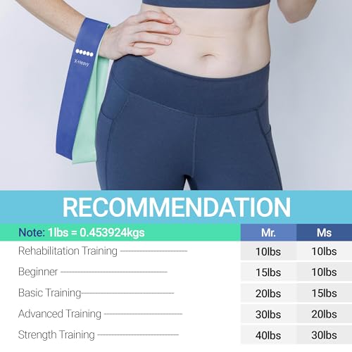 TechStone Resistance Bands Set – 5 Levels Loop Exercise Bands for Men & Women, Elastic Workout Bands for Home Gym, Training, Yoga & Fitness, Carry Bag Included - color: Blue