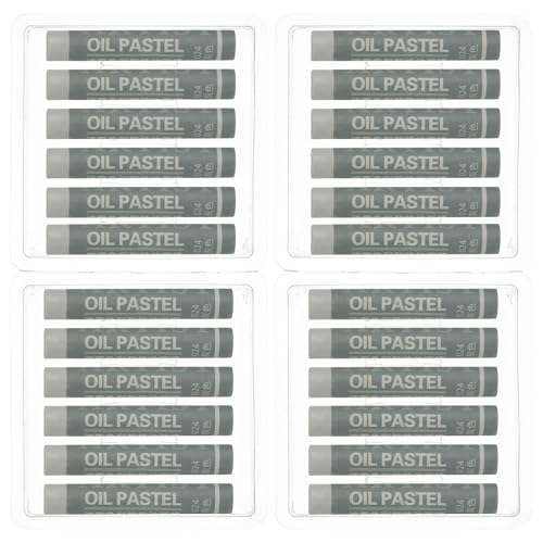 PATIKIL Gray Oil Pastels, 24Pcs Soft Oil Crayons Creamy Pastels Stick Art Supplies for Art Painting Drawing Blending Graffiti for Drawing Beginners Artists - color: Gray