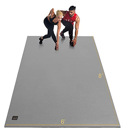 GXMMAT Extra Large Exercise Mat 16'x6'/12'x6'/10'x6'/8'x6'(7mm) - color: Grey Cool, size: 6*8 FT