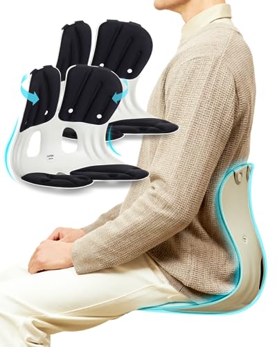 curble Grand 2 Pack– Extra Wide Ergonomic Seat Support, Sit Straighter Without Effort, Passive Posture Trainer for Office, Home & Car (Black) - color: 2 Pack Black