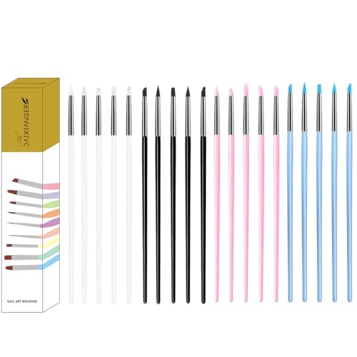 20Pcs Silicone Sculpting Tools, Colorful Clay Sculpting Tools, Multi-Shape Silicone Brushes, Pottery Modeling Tools for Polymer Clay, Ceramics, Nail Art, Fondant & Craft DIY - color: Mix