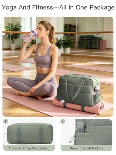 Gitus Travel Duffle Bag for Women Puffer Weekender Bags Carry on Gym Bag - color: Green
