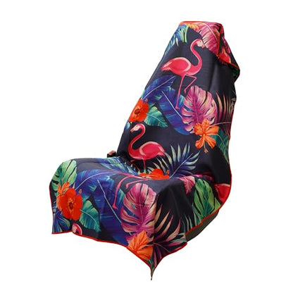 Sprints Athletic Running Towel, Full-Sized, Car Seat Cover - Moisture Wicking (Flamingos) - color: Flamingos