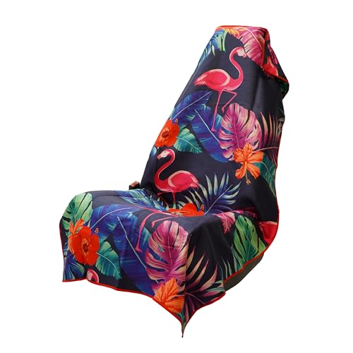 Sprints Athletic Running Towel, Full-Sized, Car Seat Cover - Moisture Wicking (Flamingos) - color: Flamingos