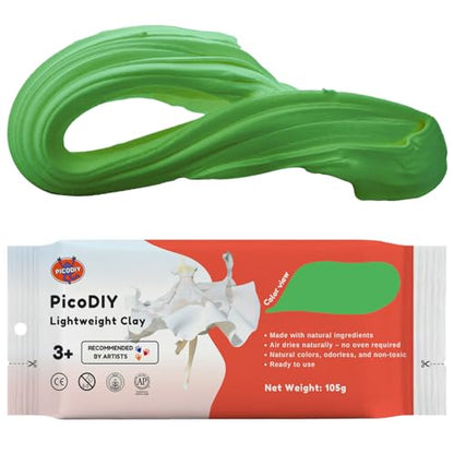 Air Dry Clay Lightweight, Flexible Modeling Clay for Adults Arts and Crafts | Professional & Moldable, Soft & No-Stick, Polymer Clay for Sculpting, Molding,Anime Figures,Making Costumes,DIY Projects - color: Light Green