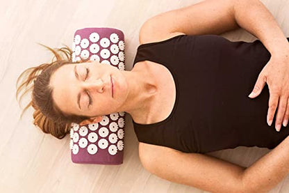 #DoYourFitness Acupressure Mat and Pillow Set - Relieves Stress, Back, Neck, and Sciatic Pain - Comes with a Vinyl Carry Bag for Storage and Travel - Red