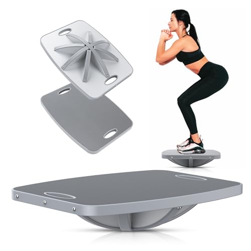 Professional Wooden Balance Board, 360 Degree Portable Wobble Board with Comfortable Surface, Standing Desk Rocker Board for Physical Therapy, Core Strength Stability Training - color: Advanced 360 Degree Rotation-Extra Large