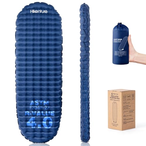 Hikenture R4 Backpacking Sleeping Pad, Ultralight Camping Mattress - color: Blue