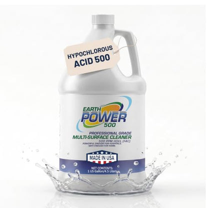 Earth Power Hypochlorous Acid 500 PPM Multipurpose Cleaner – 1 Gallon - style: 1 Gallon