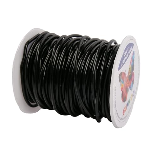 Aluminum Craft Wire,10 Gauge (2.5mm) Black Bendable Wire,65 Feet Continuous Roll for Jewelry Making,Sculpting,Floral & Armature Projects - size: 10 Gauge 65FT, style: Black