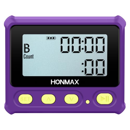 8200 Interval Timer, Stopwatch with Backlight, USB-C Rechargeable Clock (Purple) - color: Purple