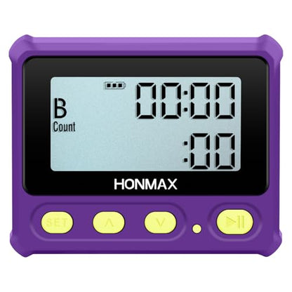 8200 Interval Timer, Stopwatch with Backlight, USB-C Rechargeable Clock (Purple) - color: Purple