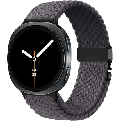 Nylon Braided band Compatible with Samsung Galaxy Watch 8 40mm 44mm, Elastic Band for Galaxy Watch 8 Classic 46mm - color: Space Gray