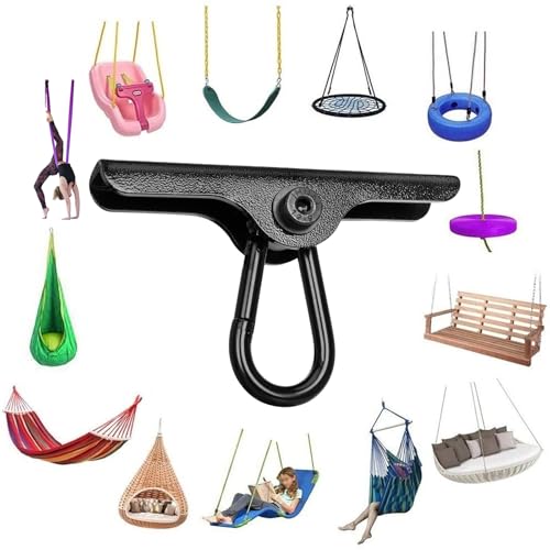 Heavy Punching Bag Hanger | Wall/Ceiling Mount Hook with 180° / 360° Rotation | Wood Beam Holder for Boxing, Weight Training, Aerial Yoga Swing & Hammock - size: 180° Swing with spring hook