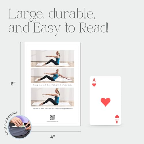 56 Pilates Cards- Use with Magic Circle - 40 Exercises Pilates Workout Cards with the Ring and Ball - Detailed Photos and Video Instructions - Equipment Optional. (56 Pilates Cards with Equipment)