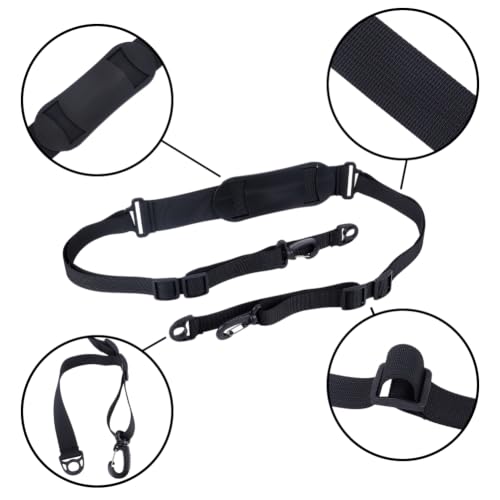 GORGECRAFT Black Scooter Padded Shoulder Strap 61 Inch to 98.4 Inch Adjustable Beach Chair Carry Strap with Plastic Buckle for Balance Bikes Foldable Fishing Seat Yoga Mat Outdoor Convenient Carrying