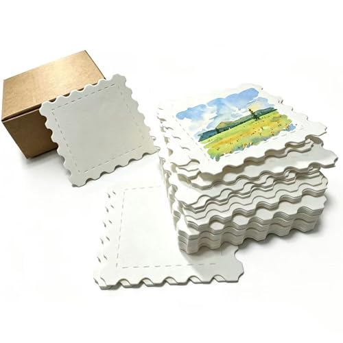 50 Sheets Watercolor Paper Small, 140lb/300GSM, Acid-Free Cotton Pulp Heavyweight Watercolor Paper for Beginner Artists Students Adults Drawing Gifts(2.17 x 2.17) - size: 2.17 x 2.17