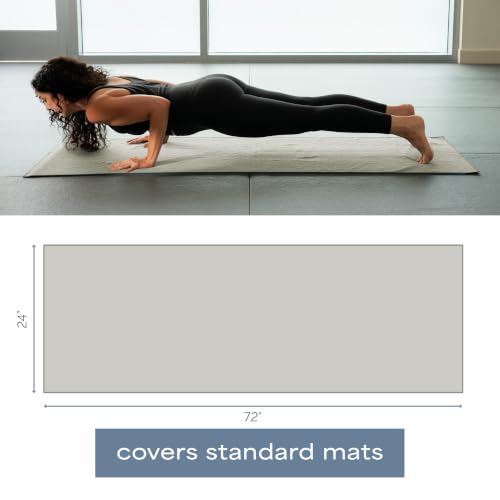 S&T INC. Aura Microfiber Yoga Mat Towel with Grip, 24" x 72", Grey | Silicone Grip Backing, Soft and Absorbent, Quick-Dry for Gym, Pilates, and Hot Yoga, Compact for Gym Bag, Machine Washable - color: Grey