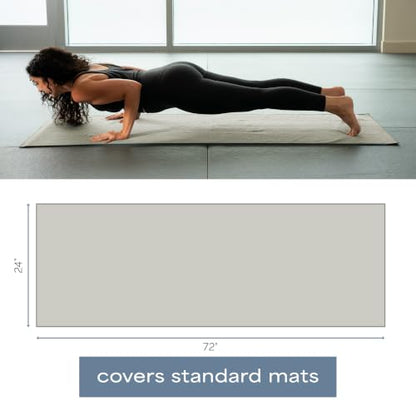 S&T INC. Aura Microfiber Yoga Mat Towel with Grip, 24" x 72", Grey | Silicone Grip Backing, Soft and Absorbent, Quick-Dry for Gym, Pilates, and Hot Yoga, Compact for Gym Bag, Machine Washable - color: Grey