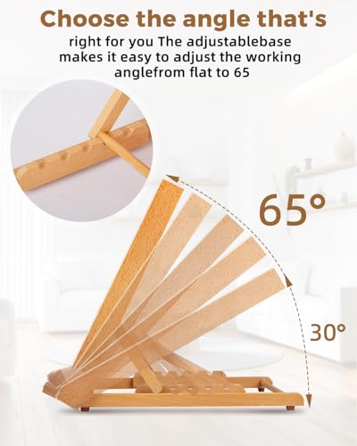 5-Position Tabletop Easel, Adjustable Angle Drafting Table Easel Drawing and Sketching Board, 18 1/2 Inches by 14 1/8 Inches - size: Large