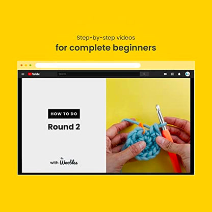 The Woobles Crochet Kit Bundle for Beginners (Penguin, Chick, Fox, Bunny) | As seen on Shark Tank, Includes: Easy Peasy Yarn, pre-started pieces, hooks, safety eyes, stuffing, video tutorials - color: Easy Peasy Beginner Bundle