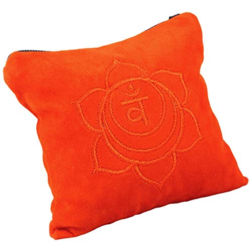 SUNYIK Natural Carnelian Tumbled Chips Stones with Sacral Chakra Pillow | 0.5LB/230g Crushed Crystal Quartz Chips for 7 Chakra Healing Meditation Yoga Reiki Energy Balancing - color: #3-orange/Orange