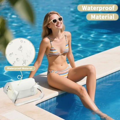 Mini Gym Bag, Small Gym Bag w/Wet Compartment for Women White - color: White