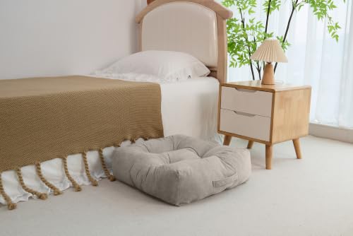 Floor Pillow for Adults, Large Sitting & Meditation Cushion - color: Light Gray, Square