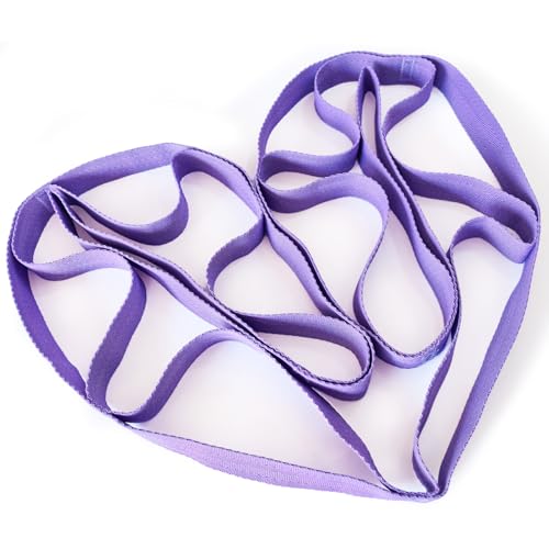 EZYA Stretching Strap with Loops, Non-Elastic Yoga Strap for Physical Therapy & Home Rehab, Mobility Exercise Strap for Pilates, Dance & Gymnastics