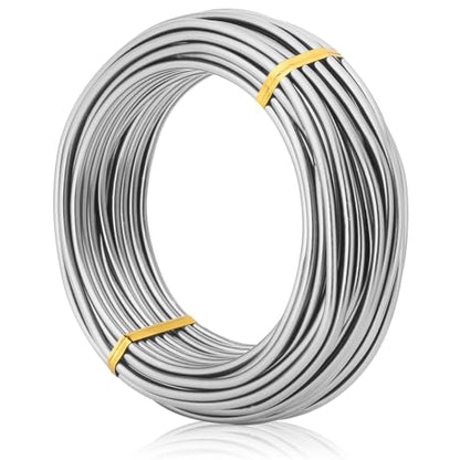 Bonsai Training Aluminum Wire, 3.0mm 9 Gauge Silvery 200g, Bendable Anodized Craft Wire, Flexible Armature Wire for Bonsai Tree Shaping, DIY Handcraft and Model Making(Silvery-3.0) - color: Silver, size: 9 Gauge