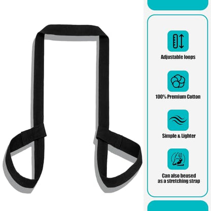 Yoga Mat Carrier Strap, Adjustable Thick Straps Sling for Carrying Large Mats, Stretching Band - color: Turquoise
