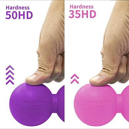 5BILLION FITNESS Peanut Massage Ball,Double Lacrosse Ball and Mobility Massage Ball for Physical Therapy - Deep Tissue Massage Tool for Myofascial Release, Muscle Relaxer, Acupoint Massage (Purple) - color: Purple