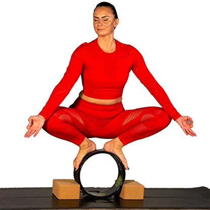 Enlighten Yoga Wheel - Great for Adding Active Strength and Flexibility to Your Exercise and Yoga Practice - color: Black - Ananda