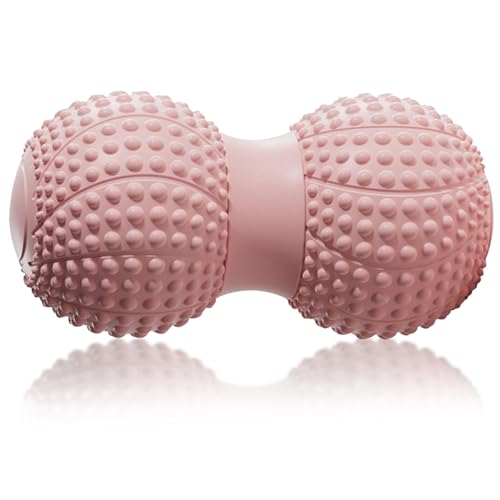 Peanut Massage Ball for Deep Tissue, Trigger Point Therapy, Myofascial Release – Double Lacrosse Foam Roller for Back, Neck, Foot, Muscle Relief, Yoga & Physical Recovery (Pink) - color: Pink