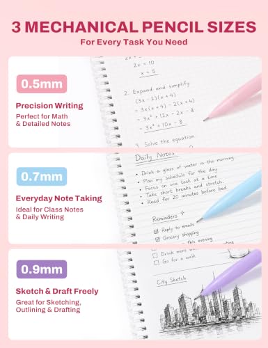 SUNEE Pencil Case with Supplies, 54PCS Aesthetic Stationery Set with 8 Pastel Highlighters, 8 Gel Pens Black Ink, 6 Mechanical Pencils, Back to School, College Essentials for Students, Pink - color: Pink, style: 54 Pack