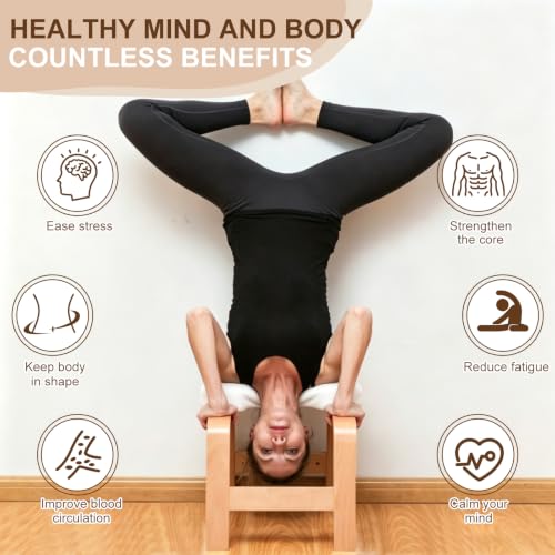 Yoga Headstand Bench, Stand Yoga Chair for Balance Training(White)