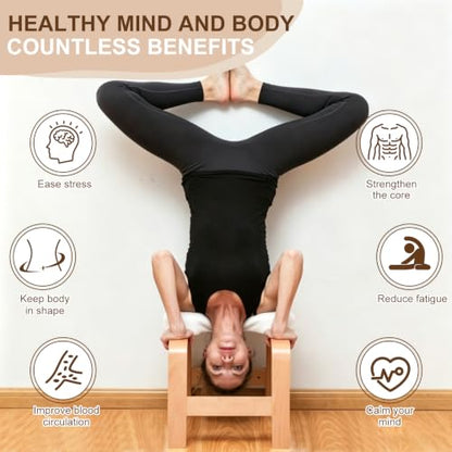 Yoga Headstand Bench, Stand Yoga Chair for Balance Training(White)