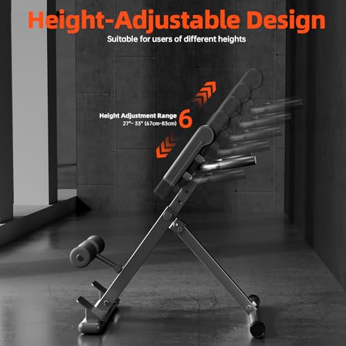 Roman Chair Hyperextension Bench – Adjustable Back Extension Machine for Glutes, Hamstrings & Lower Back – Foldable Multi-Purpose Workout Equipment for Home Gym - size: Medium(Big Pad)