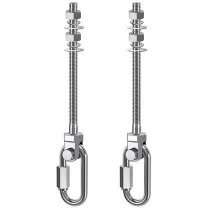 Dolibest Heavy Duty Swing Hanger, 304 Stainless Steel Swing Bolts w/Quick-Connect Carabiner, Swing Hook w/Dual-Screw Locking for Hammock, Yoga Swing, Porch Swing for Wood/Metal Beam-(M10X7'')-1500LB - color: M10X7''-2PCS