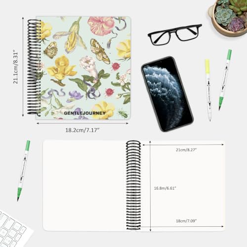 Hardcover Sketchbook,7.2"x8.3"Spiral Bound Drawing Pad,Floral Moth | 150gsm(92lb)Acid-Free Thick Paper,Blank Art Journal for Adults,Artists&Beginners,Ideal for Sketching,Doodling and Mixed Media - color: floral moth