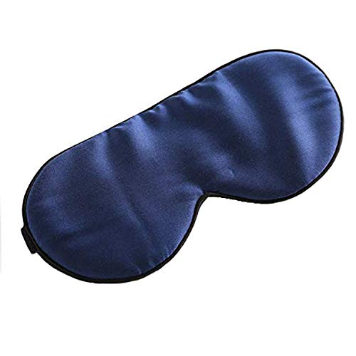 Silk Sleep Mask, Blackout Eye Mask for Sleeping with Adjustable Strap | Light-blocking Blindfold for Men & Women Pressure-Free, Soft Eye Cover Eyeshade for Side Sleeper, for Travel Naps (Blue) - color: Blue