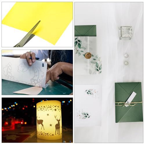 PATIKIL 100 Sheets Vellum Paper 4x6 Yellow | Vellum Paper Printable Translucent Paper 100GSM for Invitations Printing - color: Yellow