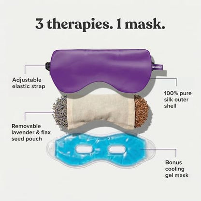 ASUTRA Silk Eye Pillow for Sleep, Purple - Filled w/Lavender (One Size) - color: Purple
