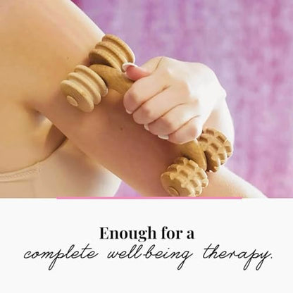 tuuli Accessories Back Massage Muscle Roller Tool Massager for Neck Shoulder Arms Legs Body Wooden 7 x 3 inches