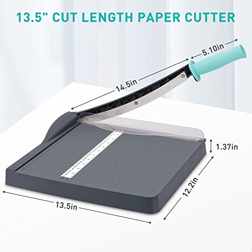 Paper Cutter, Paper Slicer with Safety Guard and Blade Lock, 12" Cut Length Guillotine Paper Cutter with 16 Sheet Capacity, Paper Cutters and Trimmers for Cardstock Cardboard (Gray) - color: Black